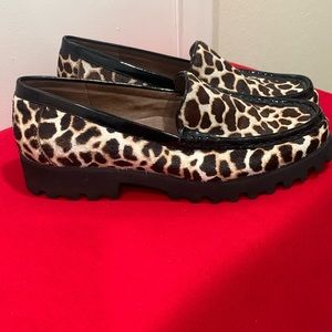 Donald J. Pliner Animal Print Loafers with Black Accents